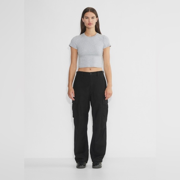 Aritiza TNA Supply Relaxed Cotton Adjustable Cargo Pant in Black - Picture 1 of 11